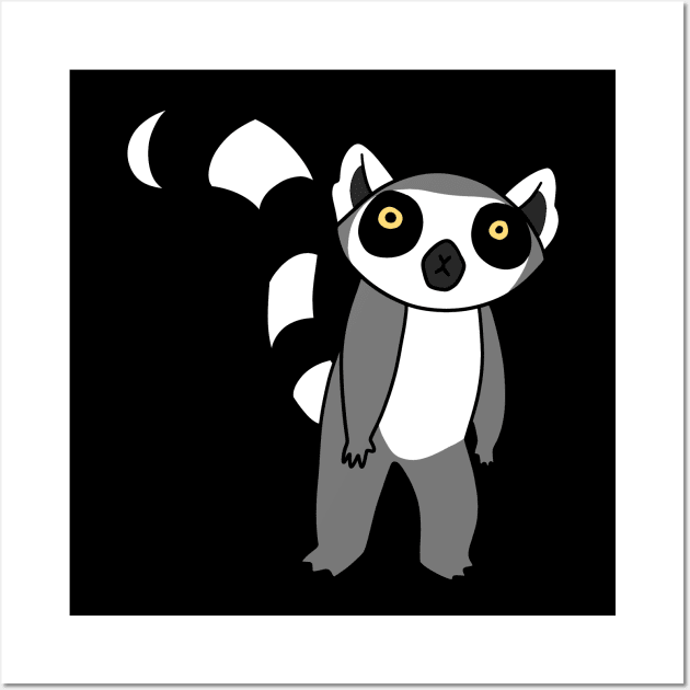 Ring Tailed Lemur Standing Wall Art by saradaboru